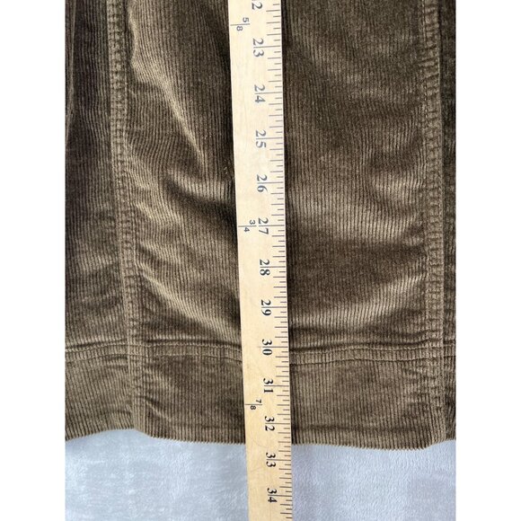 Anthropologie Pilcro Long-Sleeve Corduroy Slim Zip-Front Mini Dress Brown Size 6 - Picture 5 of 14